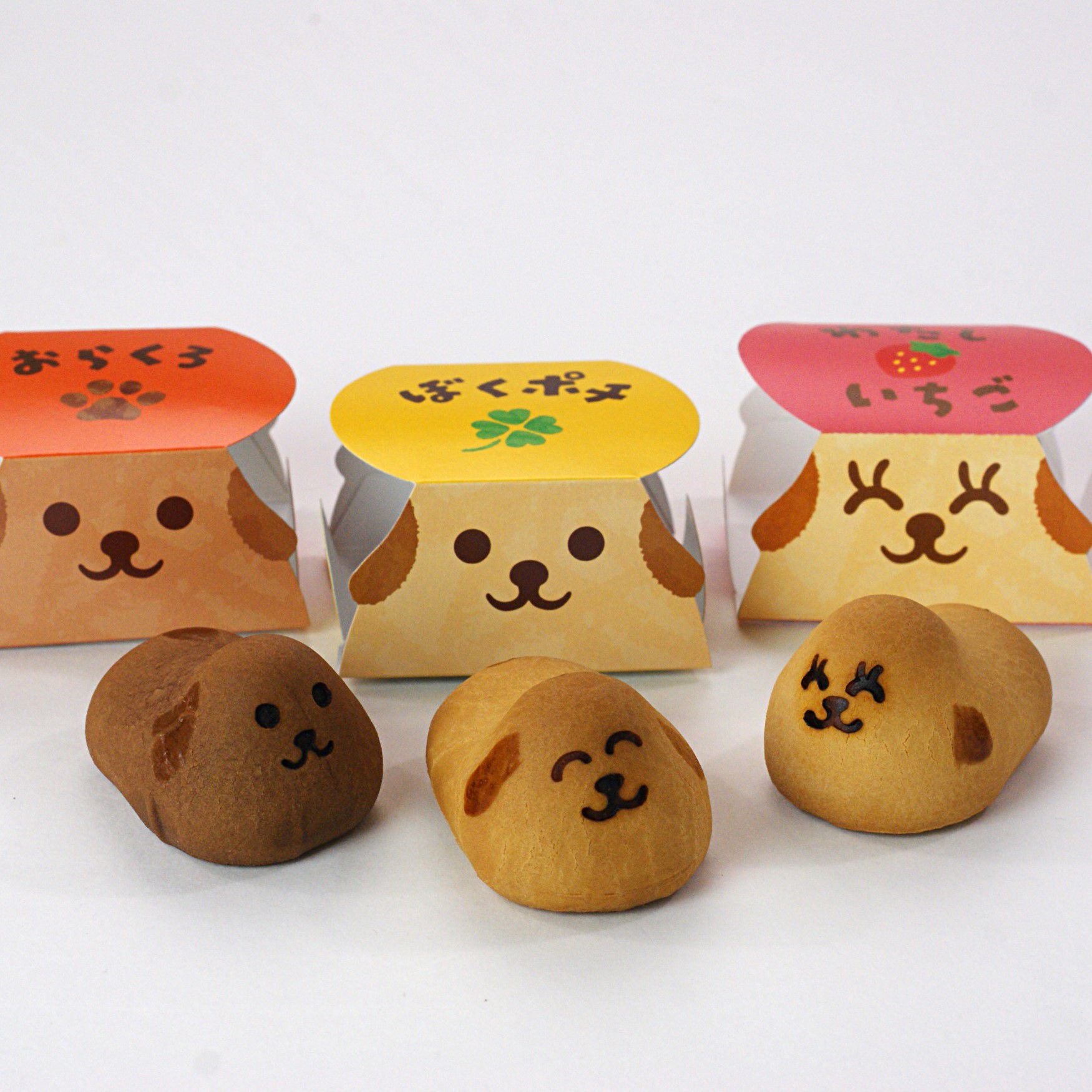 ぼくポチシリーズ8個入 六角箱 （ポチ・くろ・いちご） | がんこ職人