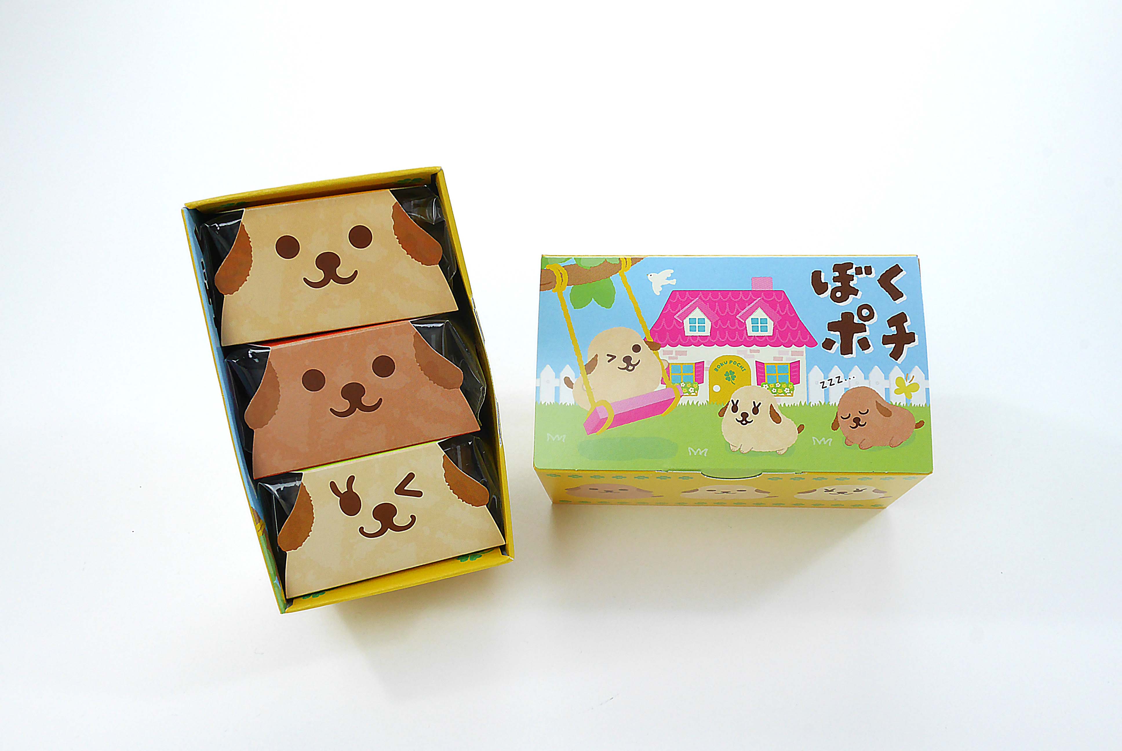 かわいい犬の形の焼き菓子 ぼくポチシリーズ3個入り（ポチ・くろ